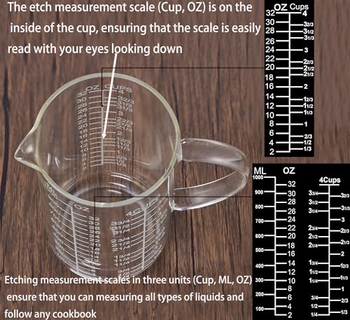 Ackers Mirror Etching Scale Glass Measuring Cup