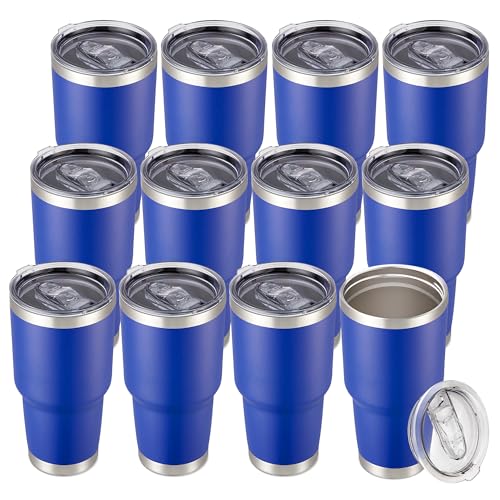 30 oz Tumbler with Lid Stainless Steel Tumblers Bulk (12 Count)