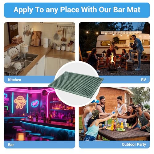 Bar Mat Premium 18"X12" Rubber Bar Mats for Countertop