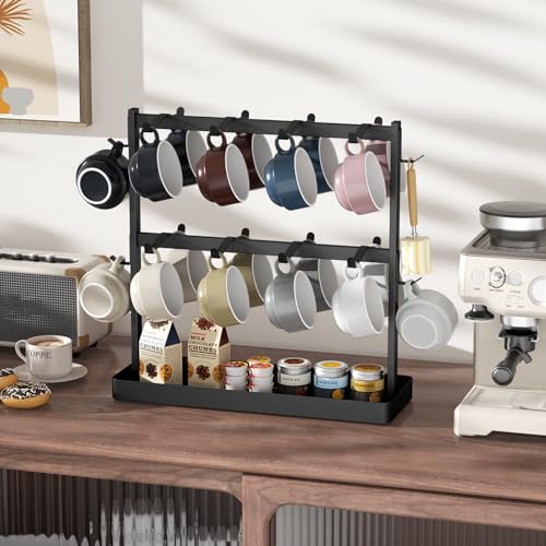 Coffee Mug Holder for Countertop 20 Hooks Mug Tree Rack Cups Hanger Stand