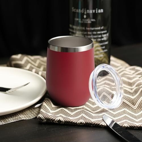 Stainless Steel Wine Tumbler Bulk with Lid (4 Count)