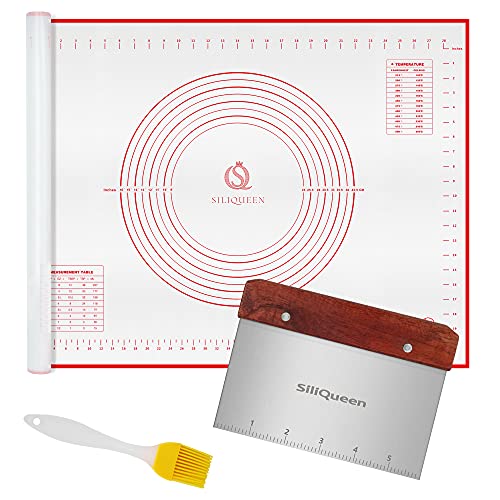Silicone Pastry Baking Mat with Measurements Extra a Brush and a Dough Scraper