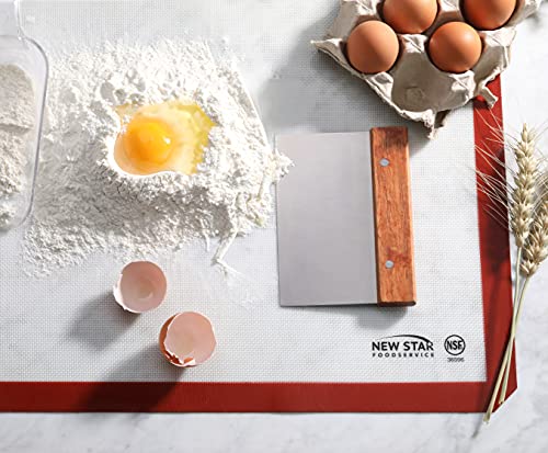 Bakery Grade Stainless Steel Dough Scraper with Wood Handle