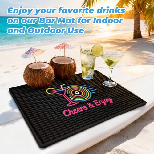 Neon Tiki Black Bar Mat 18 x 12 Inch