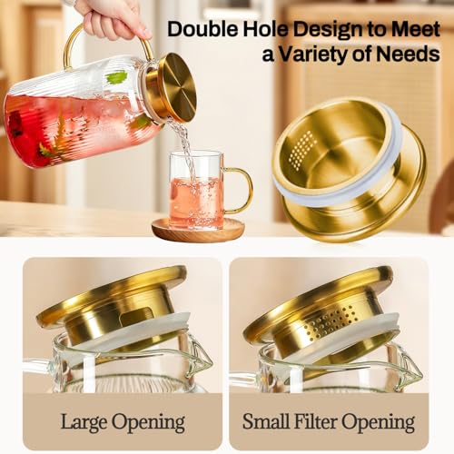 2 PACK Glass Pitcher with Silicone Base (2 Count)