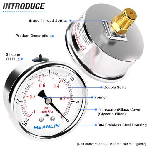 30inHG~0Psi Stainless Steel 1