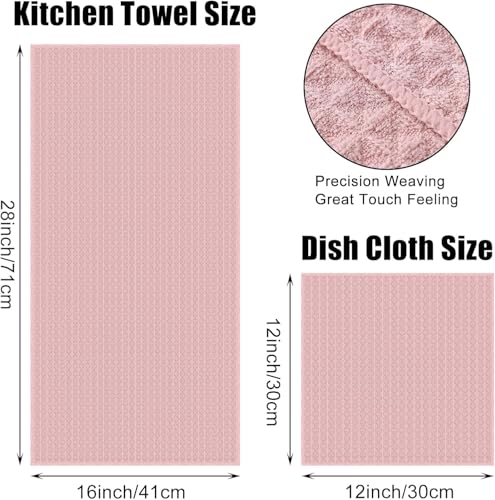 Microfiber Waffle Weave Kitchen Towels Set (8 Count)