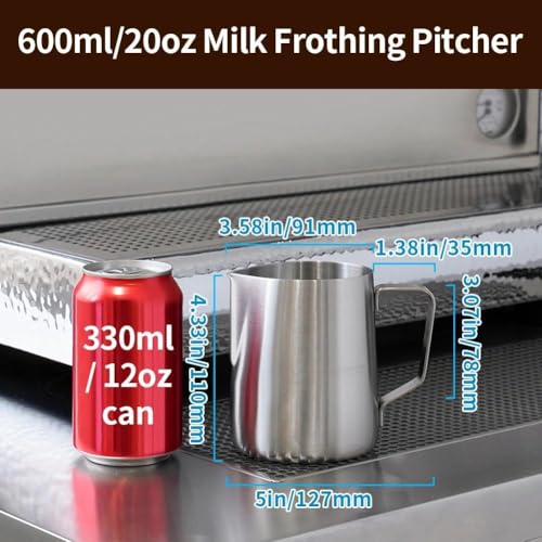 20oz Milk Frothing Pitcher Stainless Steel Espresso Steaming Jug