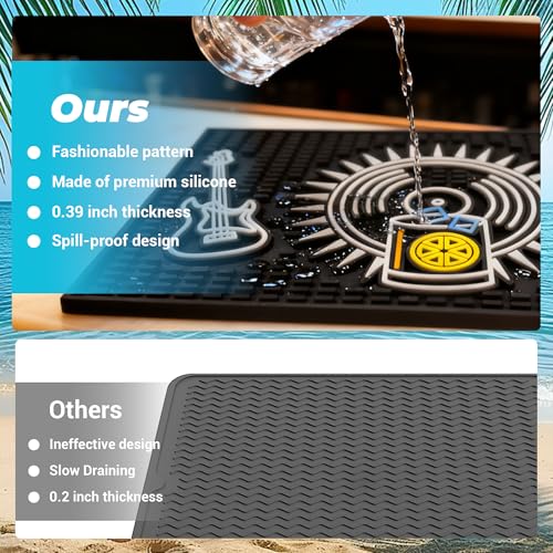 Neon Tiki Black Bar Mat 18 x 12 Inch
