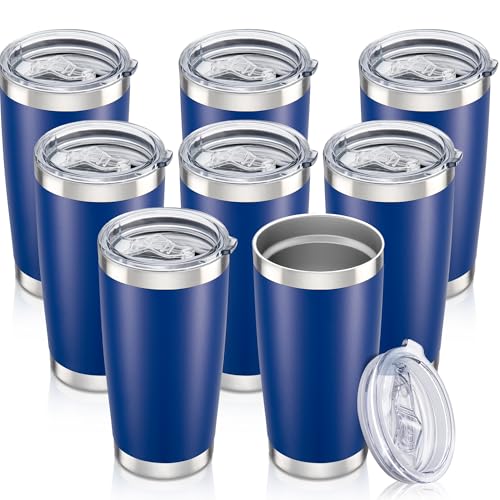 20 oz Tumbler with Lid Stainless Steel Insulated Tumblers Bulk Cups Mug (8 Count)