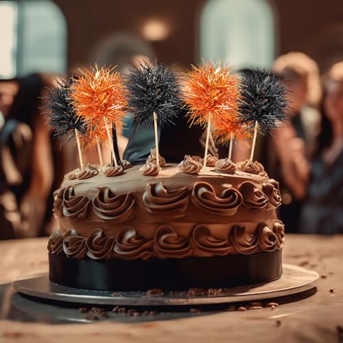 100 Pcs Halloween Foil Firework Cupcake Toppers