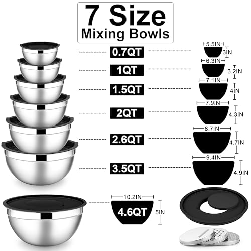 Stainless Steel Mixing Bowls (7 Count)