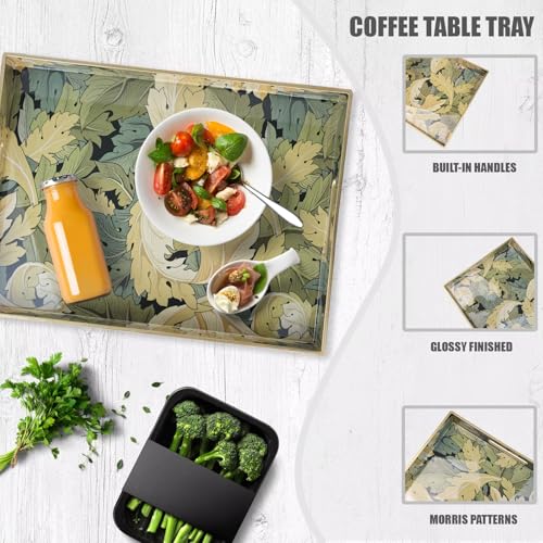 Plastic Serving Tray with Handles for Coffee Table