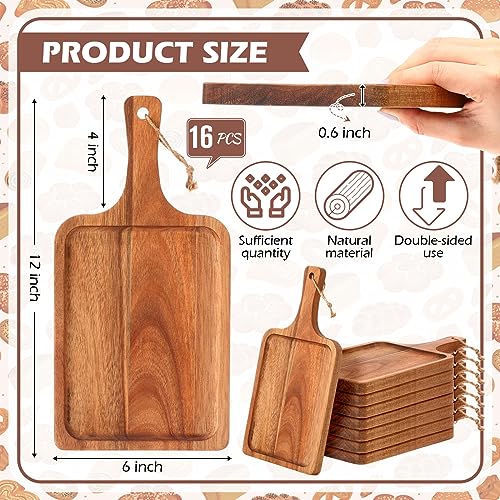 16 Pcs Acacia Wood Cutting Boards (16 Count)