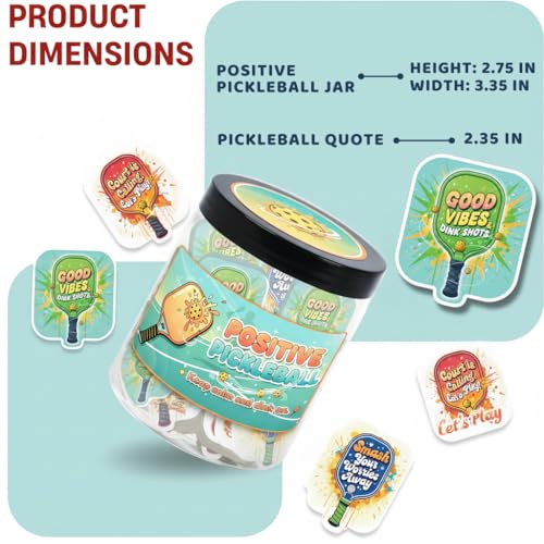 Positive Pickleball Jar With 60 Affirmation Cards