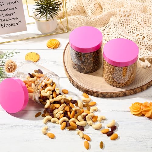 4 Pcs Plastic Jars Wide Mouth with Lids (4 Count)