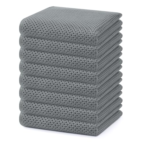 100% Cotton Waffle Weave Kitchen Dish Towels 8 (8 Count)