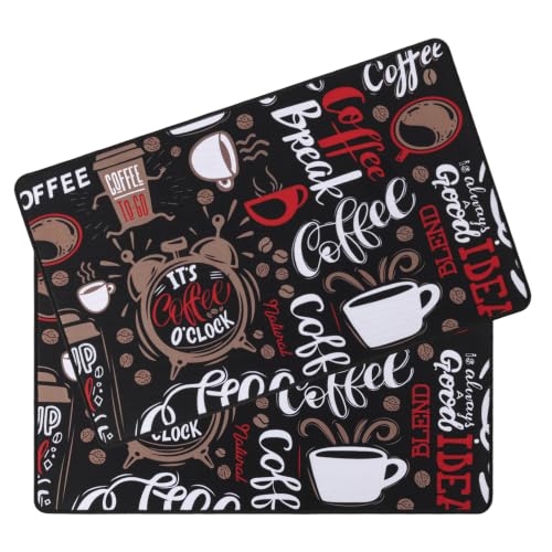 Coffee Mat 2 Pack 12x19 Inch Absorbent Non