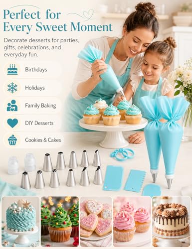 Reusable Piping Bags and Tips Set (20 Count)