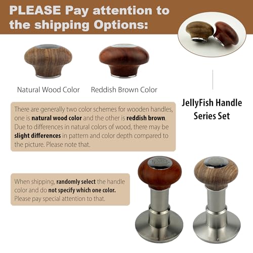 58.35mm Standard Set Reddish Brown Wooden Jellyfish Handle Coffee Tamper