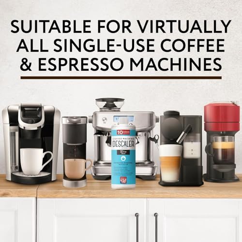 10 Uses 32oz Coffee Machine Descaler for Keurig and Virtually All Single Use Coffee and Espresso Machines (32 Fl Oz)