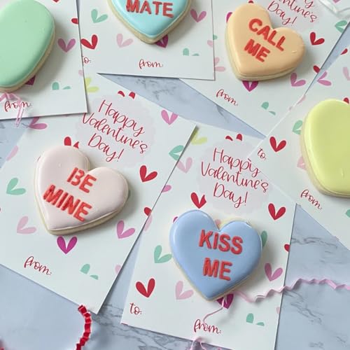 Mini Heart Cookie Cutter with Text Stencils Bundle (9 Count)