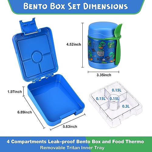 Bento Lunch Box Set With 10oz Soup Thermo
