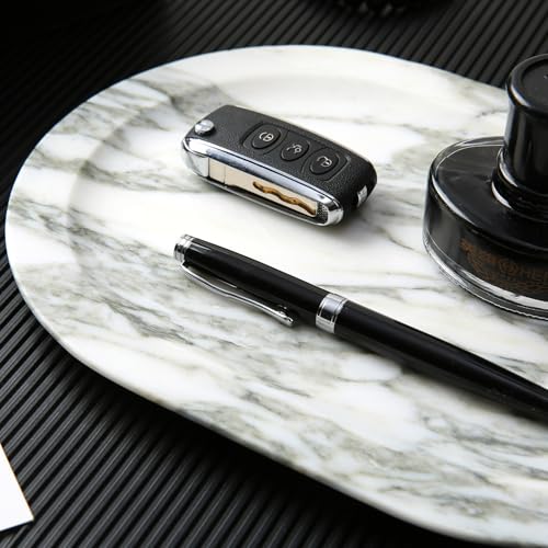 Natural Marble Decorative Tray Bathroom Counter Perfume Organizer Vanity Tray for Home Decor