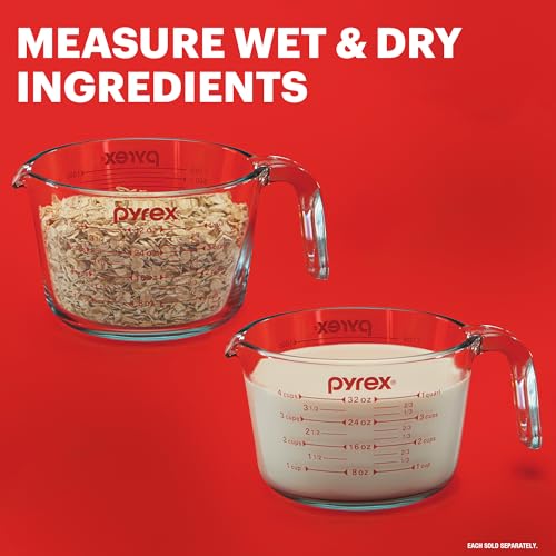 Essentials (3-Pack) Glass Measuring Cups Set (1, 2 & 4 Cup) (3 Count)