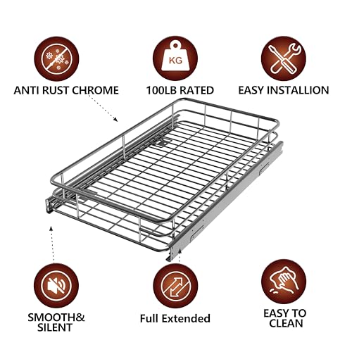 Cabinet Pull Out Shelves 17" W x 21" D