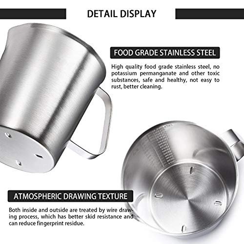Stainless Steel Measuring Cup Pitcher with Marking with Handle for Milk Froth Latte Art