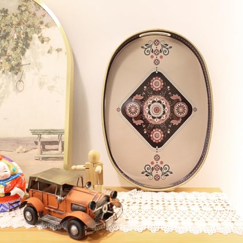 Oval Plastic Serving Tray with Handles