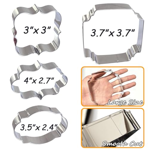 Frame Cookie Cutters Large Size 8Pcs for Baking Daily Holiday