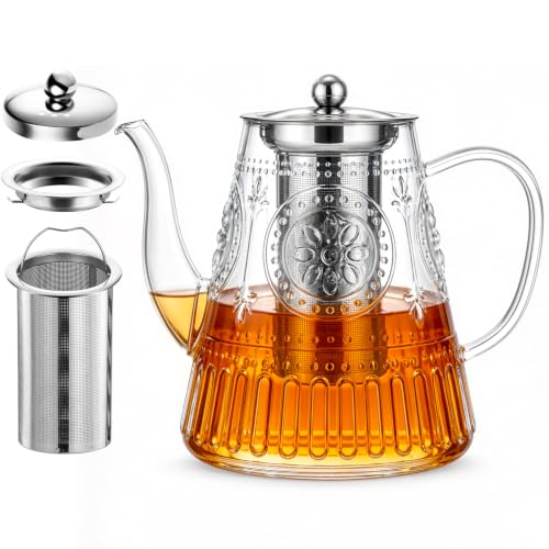 1500ml 52oz Large Glass Teapot