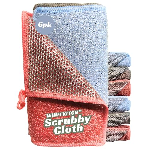 Scrubbing Dishcloths 2ply Mesh Scrub Reusable Dishrag 6pk 6x7in