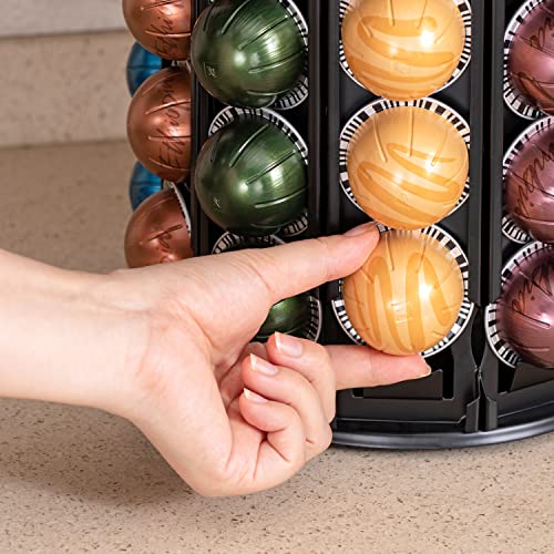 Vertuo Pod Carousel Holder 100+ Pods Capacity Black Sturdy Metal (100 Count)