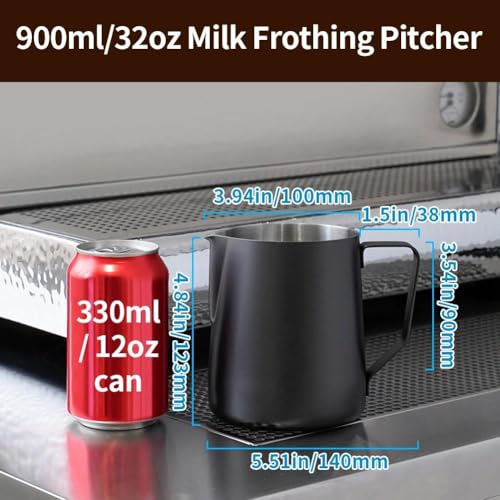 32oz Milk Frothing Pitcher Stainless Steel Espresso Steaming Jug
