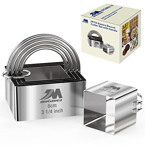 Square Biscuit Cutter Set 1.75inch 2inch 2.25inch 2.75inch 3.25inch