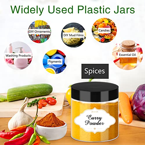 6 OZ Plastic Jars with Lids (48 Count)