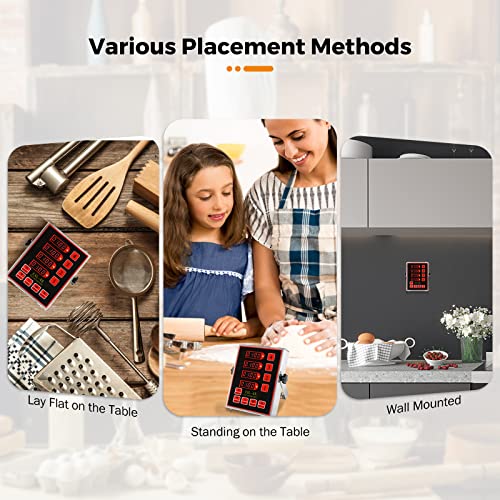 4 Channel Kitchen Timer for Restaurant Digital Cooking Timer