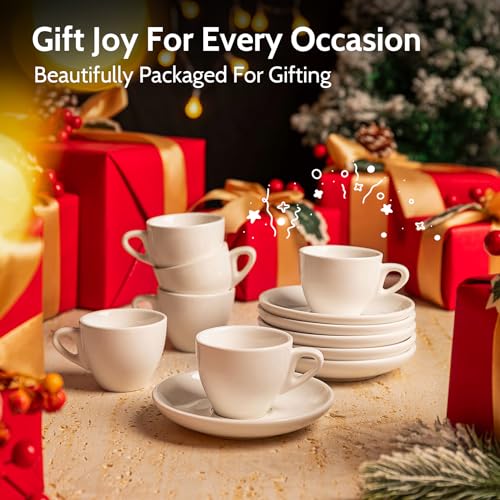 2 Ounce Espresso Cups with Saucers (6 Count)
