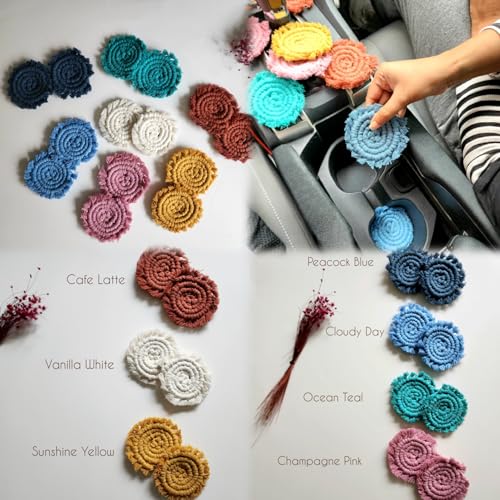 Cotton Car Coasters for Cup Holders (2 Count)