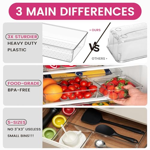 Large Drawer Organizer Bins 26 Pack (26 Count)