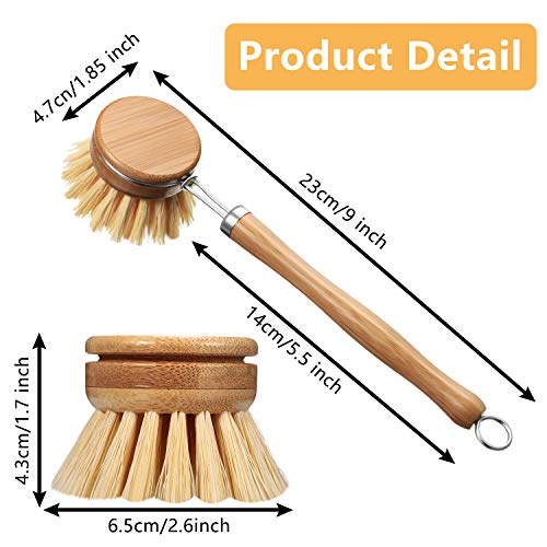 8 Pcs Dish Brush with Wood Handle