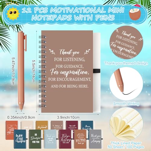 36 Pcs Employee Appreciation Gifts Bulk 24 oz Thank You Tumbler with Lid and Straw Mini Spiral Notebooks and Pens Appreciation Gifts for Team Employee Coworkers Teacher (36 Count)