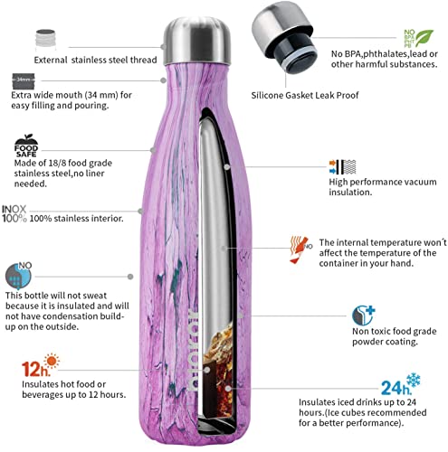 17 oz Small Insulated Water Bottle