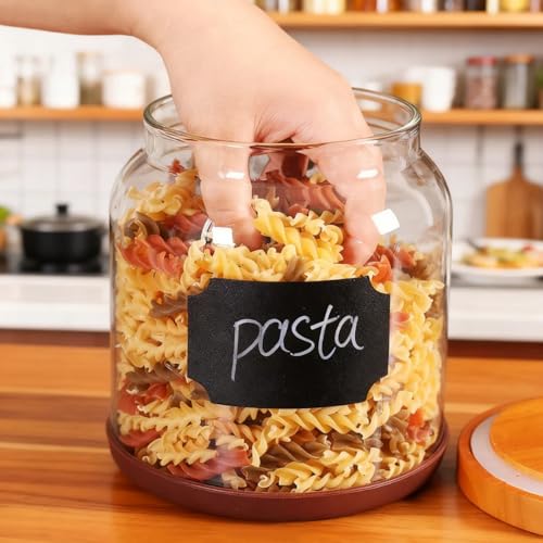 2 Pack Striped Borosilicate Glass Airtight Canisters