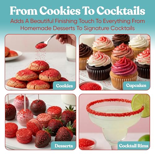 Red Sanding Sugar for Baking & Cookie Decorating (5 Ounce)