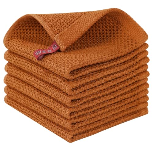 100% Cotton Waffle Weave Kitchen Dish Cloths 6 (6 Count)