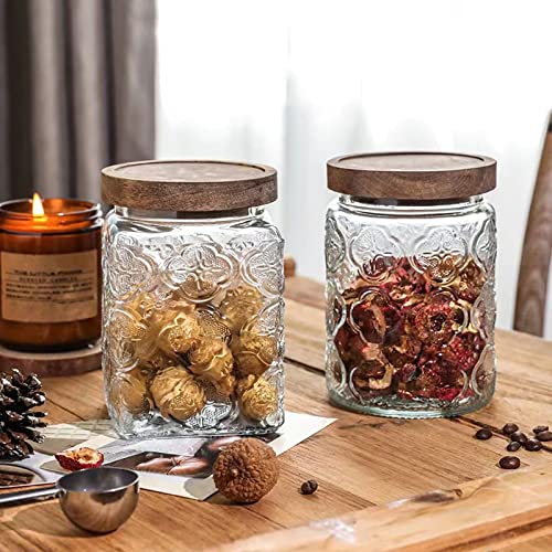 Vintage Glass Airtight Storage Jar Set of 2